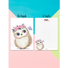 Selis Craft Sevimli Baykuş Desenli Düz Notepad 01 Günlük Planlayıcı, Defter, To Do List, Not Defteri, Ajanda