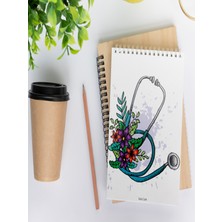 Selis Craft Doktor Steteskop Desenli Düz Notepad 01 Günlük Planlayıcı, Defter, To Do List, Not Defteri, Ajanda