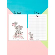 Selis Craft Sevimli Fil Desenli Kareli Notepad 01 Günlük Planlayıcı, Defter, To Do List, Not Defteri, Ajanda