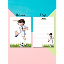 Selis Craft Kaptan Tsubasa Futbol Desenli Çizgili Notepad 01 Günlük Planlayıcı, Defter, To Do List, Not Defteri, Ajanda