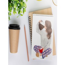 Selis Craft Girl Çizgisiz Notepad 12 Günlük Planlayıcı, Defter, To Do List, Not Defteri, Ajanda