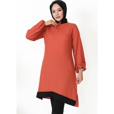 Moda Ebva Kolu Lastikli Tesettür TUNIK-3160 Kiremit