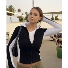 Deef Wear Y2K Blok Detay Uzun Kol Crop