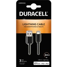 Duracell 2m Lightning To Usb-A Şarj Kablosu - Siyah