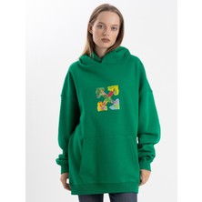 Pull The Hood Unisex Oversize Ok Baskılı Kapşonlu Sweatshirt