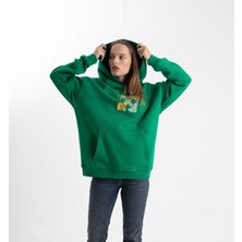 Pull The Hood Unisex Oversize Ok Baskılı Kapşonlu Sweatshirt