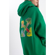 Pull The Hood Unisex Oversize Ok Baskılı Kapşonlu Sweatshirt