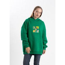 Pull The Hood Unisex Oversize Ok Baskılı Kapşonlu Sweatshirt