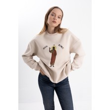 Pull The Hood Unisex Oversize Jesus Is King Baskı Sweatshirt