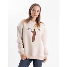 Pull The Hood Unisex Oversize Jesus Is King Baskı Sweatshirt