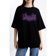 Pull The Hood Unisex Oversize Mor Yosun Electrot Tshirt