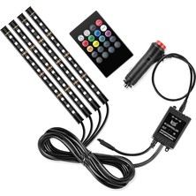 Hi-Tech 2 Adet LED Rgb Araba Iç Dekorasyon Şerit Işık Ses Kontrolü (Yurt Dışından)