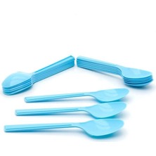 Mavi Plastik Lüks Kaşık 25'li