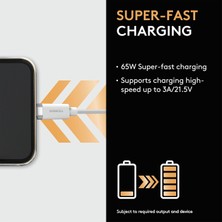 Duracell 1m Usb-C To Usb-C Örgülü Şarj Kablosu - Beyaz