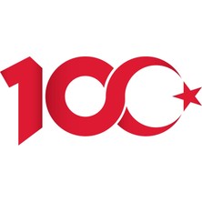 TSC Cumhuriyetin 100. Yılı 24CM Kırmızı Renk Araba Sticker Etiket