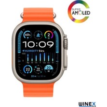 Winex Watch HK9 Ultra 2 Amoled Ekran Android İos HarmonyOs Uyumlu Akıllı Saat Turuncu