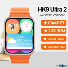 ScHitec Watch HK9 Ultra 2 Amoled Ekran Android İos HarmonyOs Uyumlu Akıllı Saat Turuncu