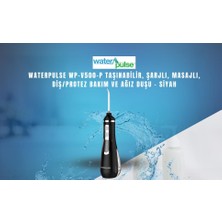 Waterpulse Water Flosser V500 Kablosuz Taşınabilir Ağız Duş Bakım Seti Siyah