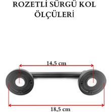 Hobidabi Rozetli Mat Siyah Çekme Kol 14.5 cm Sürgü Çekme Kapı Kolu