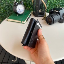 Erkek Siyah Cüzdan Kartlık Mekanizmalı Rfid Korumalı Hakiki Deri Hediye Kutulu Cüzdan | Pescol