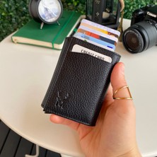 Erkek Siyah Cüzdan Kartlık Mekanizmalı Rfid Korumalı Hakiki Deri Hediye Kutulu Cüzdan | Pescol