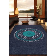 Homshtag Dün Bugün Yarın Koyu Renkli Halı ÖZel Tasarım Yıkanabilir Meditasyon Halısı Hediyelik Halı