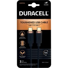 Duracell 1m Usb-C To Usb-C Örgülü Şarj Kablosu - Siyah