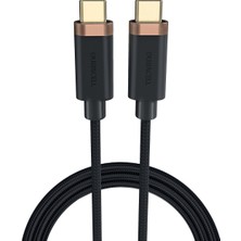 Duracell 1m Usb-C To Usb-C Örgülü Şarj Kablosu - Siyah