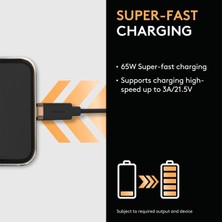 Duracell 1m Usb-C To Usb-C Örgülü Şarj Kablosu - Siyah