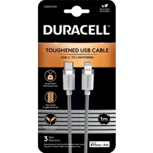 Duracell 1m Lightning To Usb-C Örgülü Şarj Kablosu - Beyaz