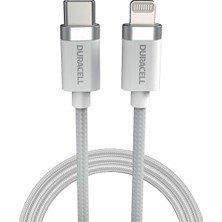 Duracell 1m Lightning To Usb-C Örgülü Şarj Kablosu - Beyaz