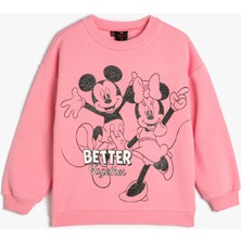 Koton Mickey ve Minnie Mouse Baskılı Sweat Lisanslı Pamuklu Şardonlu