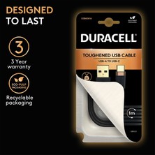 Duracell 1m Usb-A To Usb-C Örgülü Şarj Kablosu - Siyah