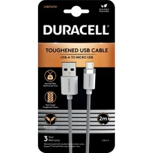 Duracell 2m Usb-A To Micro USB Örgülü Şarj Kablosu - Beyaz