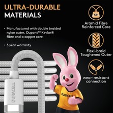 Duracell 1m Usb-A To Micro USB Örgülü Şarj Kablosu - Beyaz