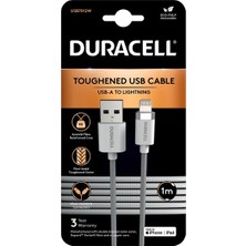 Duracell 1m Lightning To Usb-A Örgülü Şarj Kablosu - Beyaz