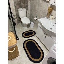 Halımax Milda Jüt 2'li Banyo Paspası Çift Taraflı Kaymaz Yıkanabilir Banyo Paspas Takımı 40X60CM & 50X80CM