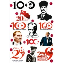 Lilya Sticker 29 Ekim 100.YILA Özel 5'li Kabartmalı Sticker Seti