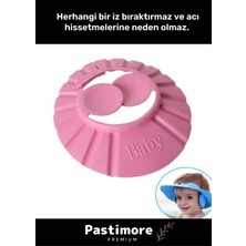 Pastimore Bebek Banyo Şapkası Duş Başlığı Ayarlanabilir Düğmeli Çocuk Küvet Göze Su Kaçırmayan Pembe Şapka