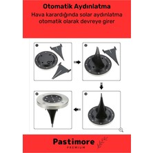 Pastimore Su Geçirmez Dayanıklı 8 Ledli Solar Güneş Enerjili Işık Bahçe Dekor Aydınlatma Lambası - 4 Adet