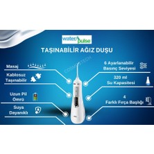 Waterpulse Water Flosser V500 Kablosuz Taşınabilir Ağız Duş Bakım Seti Beyaz