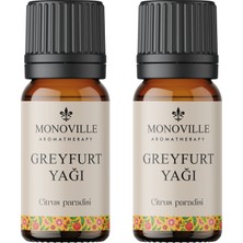 Monoville Greyfurt Uçucu Yağı 2'li Set %100 Saf Ve Doğal ( Grapefruit Oil ) 2x10 ml