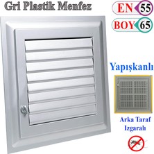 Badem10 Menfez Banyo Wc Tuvalet Havalandırma Plastik Panjur Gri 55X65 cm