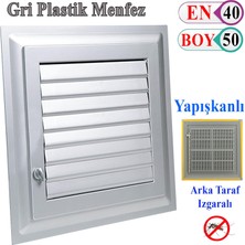 Badem10 Menfez Banyo Wc Tuvalet Havalandırma Plastik Panjur Gri 40X50 cm