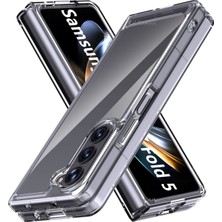 MTK Moveteck Samsung Galaxy Z Fold 5 Kılıf Kamera Yükseltili Şeffaf Sert Crystal Kapak Katlanır Pürüzsüz Ince Pc Tam Koruma