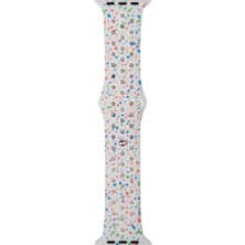 Coolacs Apple Watch Seri 1/2/3 38MM Uyumlu Kordon Yeni Seri 2023 Silikon Strap Kayış Beyaz