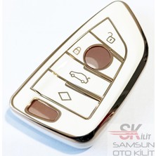 Skilit Samsun Oto Kilit Bmw F G Serisi Fem Silikon Nano Smart Kumanda Kılıfı Beyaz 4 Tuşlu G10 G20 G30 X3 X5 X6