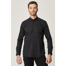 ALTINYILDIZ CLASSICS Erkek Siyah Ütü Gerektirmeyen Non-iron Slim Fit Dar Kesim %100 Pamuk Gömlek