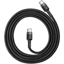 Baseus Cafule Catklf-Gg1 Pd 2.0 60W Type-C Kablo 3A 1m. Grı+Sıyah