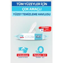 Fibril Pratik Yüzey Temizlik Havlusu Beyaz Sirkeli Sabun Kokulu 5 x 50 (Toplam 250 Yaprak)